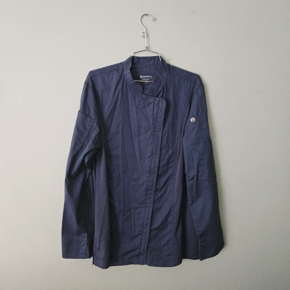 Navy Blue Chef Works Chef Coat, size Large